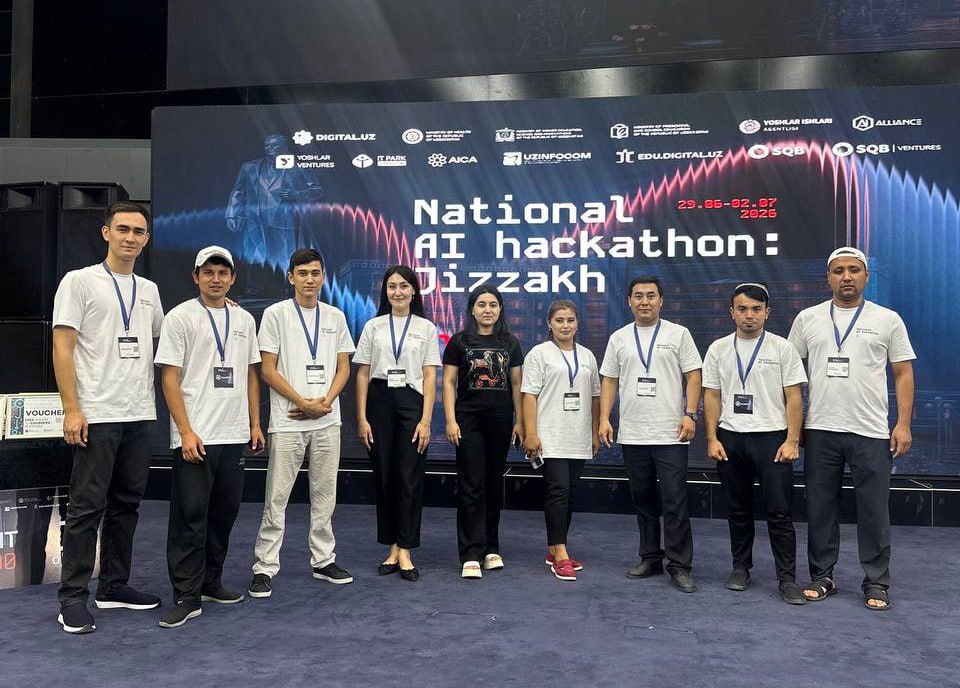 Jizzax Sambhram universiteti vakillari National AI Hackathon g‘oliblari safidan joy oldi!
